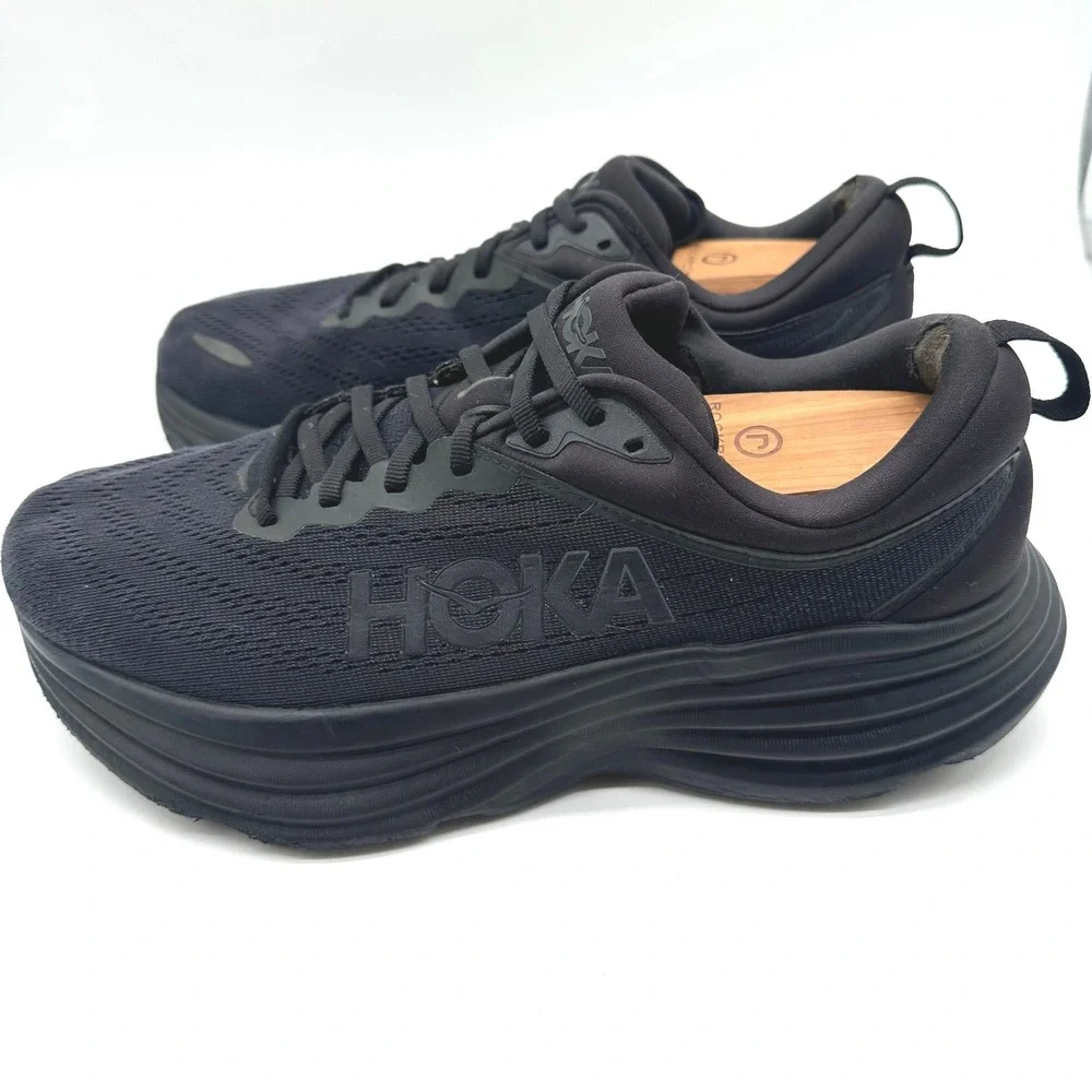 Hoka Bondi 8 Mens 9 4E Extra Wide Triple Black Running Shoes 1127956